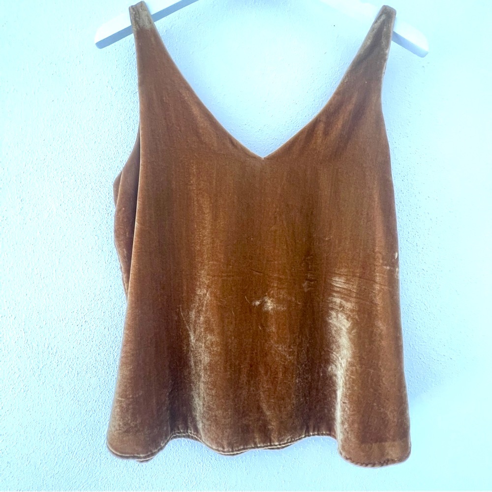 Loft Crushed Velvet Tank, gold/mustard, size S